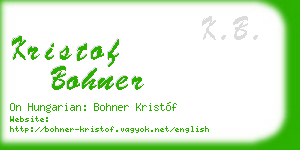 kristof bohner business card